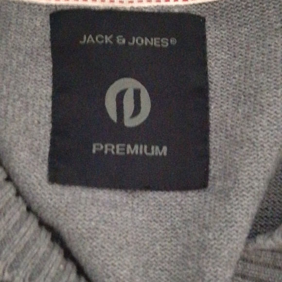 Jack and Jones  premium mens grey button sweater cardigan small to medium - Picture 2 of 6